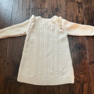 Toddler Girl Cream Sweater Dress